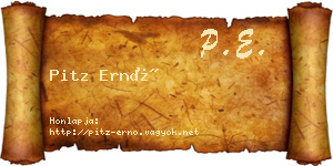 Pitz Ernő névjegykártya