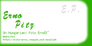 erno pitz business card